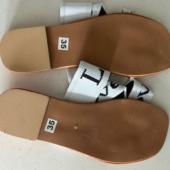 Love Themed Womens Sandals With White Straps & Clear Backstrap - Picture 5 of 5